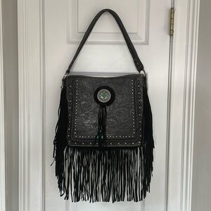 Montana West Girl Trinity Ranch Black Leather Concealed Carry Purse